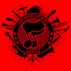 T-shirtdesign für die Rostocker Skapunkband Antispielismus („Antispielistische Aktion“)