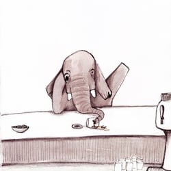Zeichnung – betrunkener Elephant