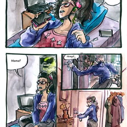 Seite meines Comics mit Leserinteraktion, „Interactive Irma“