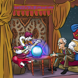 Panel-Artwork – Bürgermeister bei Wahrsagerin „Swani“