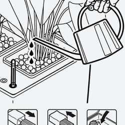 Technische Illustrationen für Gebrauchsanleitung des Pflanzengefäßes AIRCLEAN