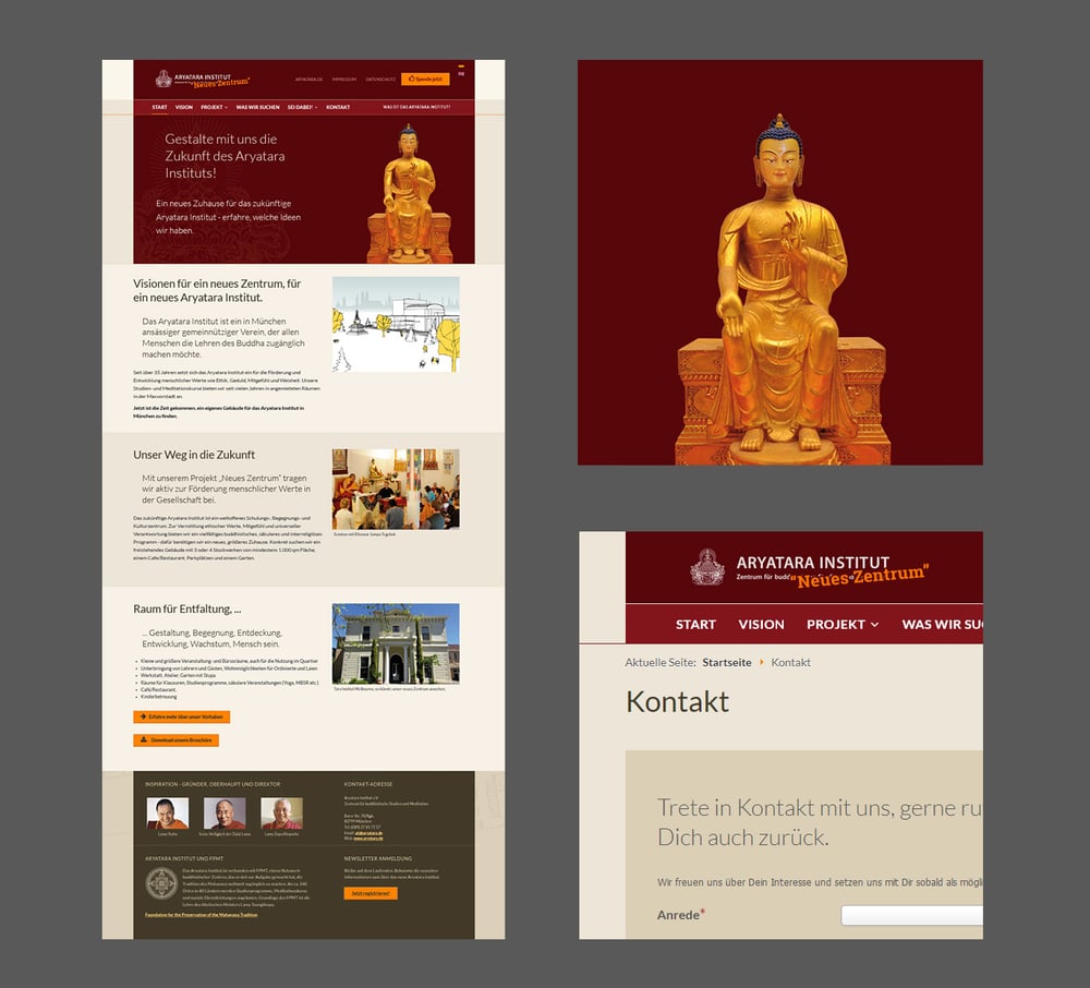 Aryatara Institut – Webdesign