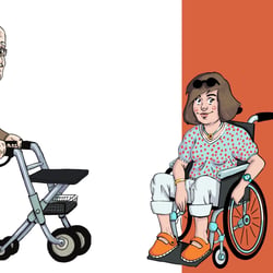 Illustrationen für Aufsteller für Behindertenprojekt