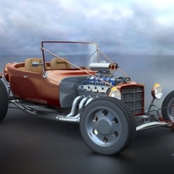 Hot Rod mit iRay gerendert