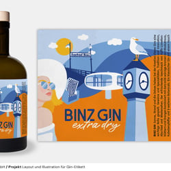 BINZ / Etikettgestaltung, Illustration, Logo