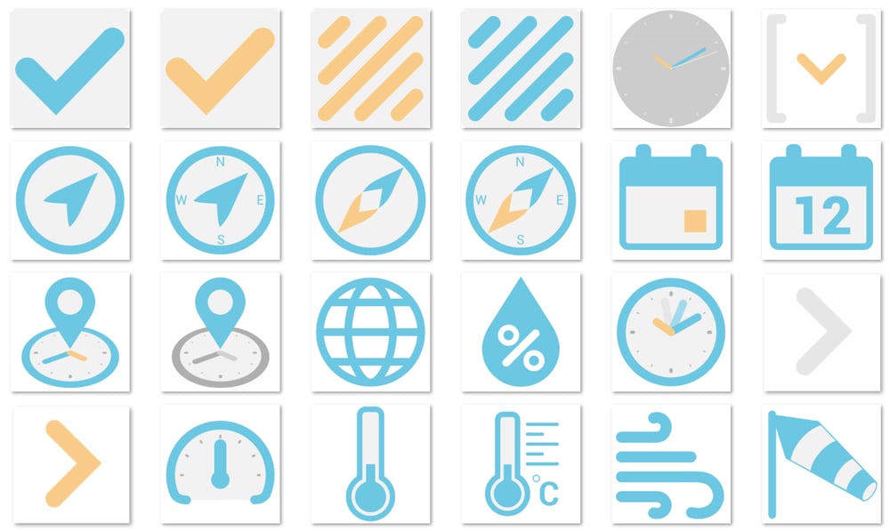 Icons für eine Wettersimulation