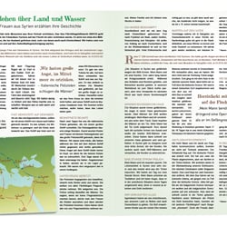 Ein Doppelseitiger Artikel zum Thema Flucht