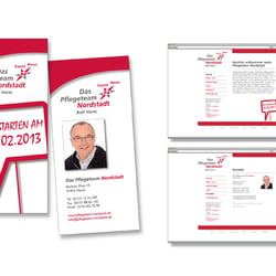 Flyer- und Webseitengestaltung für den Pflegedienst Nordstadt, Neuss