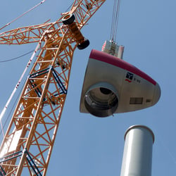 Die Gondel vor dem Aufsetzen