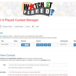 Watch It Played Contest Management Application
