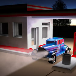 Vintage Car Tankstelle
