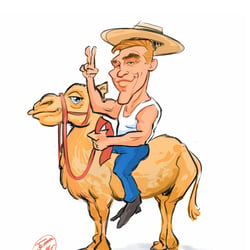 Karikatur nach Foto