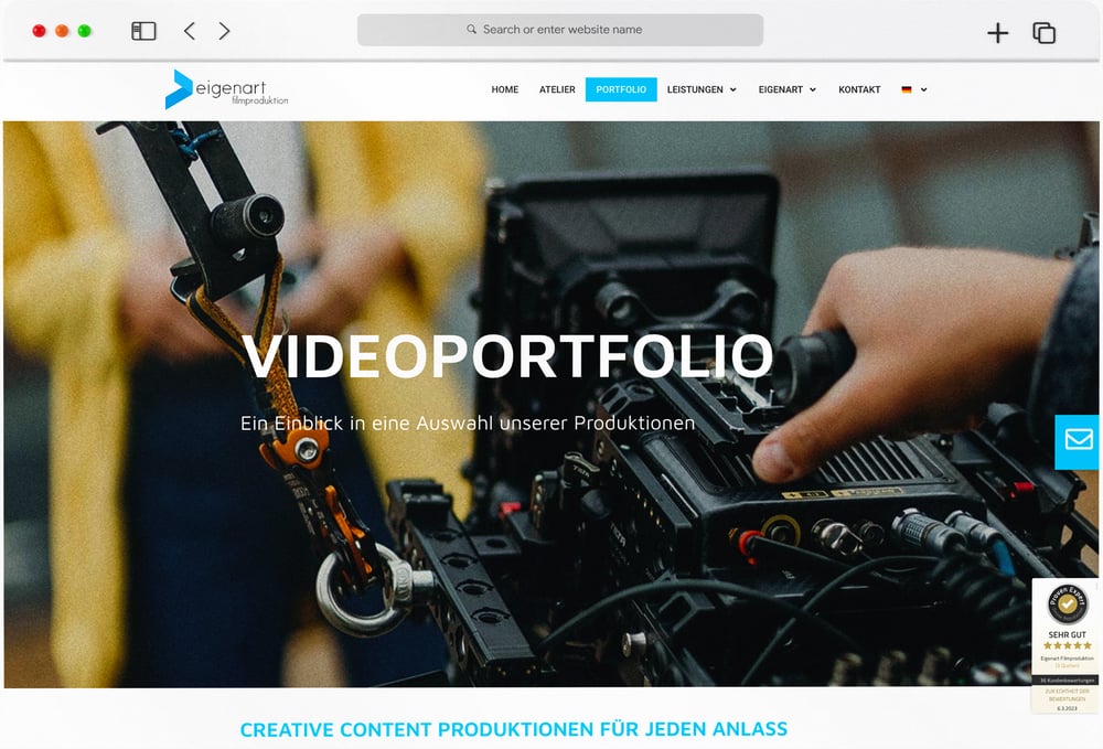 WordPress-Elementor-Website für Eigenart Filmproduktion