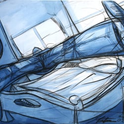 120 cm x 80 cm/ Öl & Kohle auf Leinwand