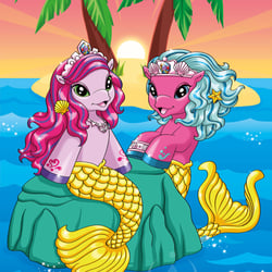 Filly Mermaids Coverillustration | Vektor- & Pixelgrafik für Blue Ocean