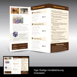 Flyer für Buddys Hundebetreuung