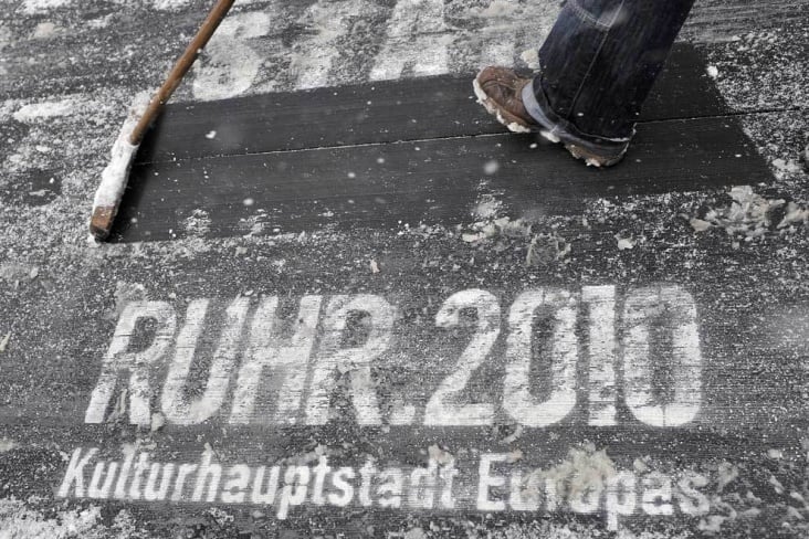 Eröffnung OpenAir Zeche Zollverein bei Schnee und Kälte