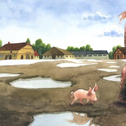Illustration zu „Das Kleine Schweinchen“