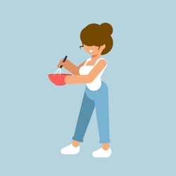 Theda in action – Cooking