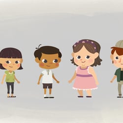 Characters line up