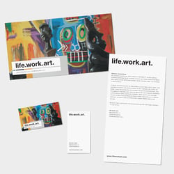 Printmedien für das Wohn- und Kunstprojekt life.work.art.