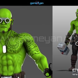 3D Funifap Krieger Spiel Character Modeling