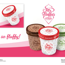 »Mr. Fluffy’s – Traditional Ice Cream«  Packaging und Logo-Design