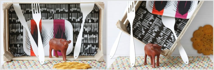 animals with leaves and cutlery