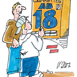 Cartoon bez. Jungendliche und Zigaretten