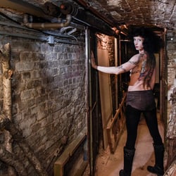 Katja in her basement