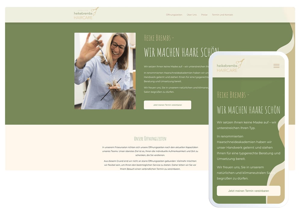 Webseite von Heike Brembs Desktop und Mobile.