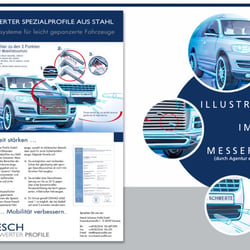 Grätingsystem – Illustration in Flyer eingebaut (über Agentur)