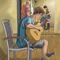 Meine Familie auf dem Balkon