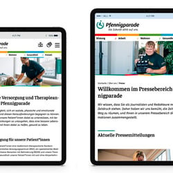 Pfennigparade Website – Content Page – Tablet