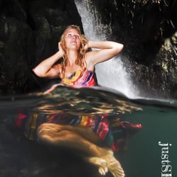 Conceptual half and half Underwater