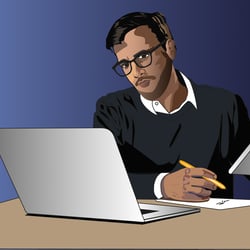 Mann am Laptop