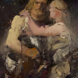 Armin verabschiedet sich von Thusnelda (1884. Studie)