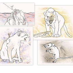 Illustration. Anwendungsbeispiel meiner Illustrationen zum Thema Mut. Strichzeichnung.