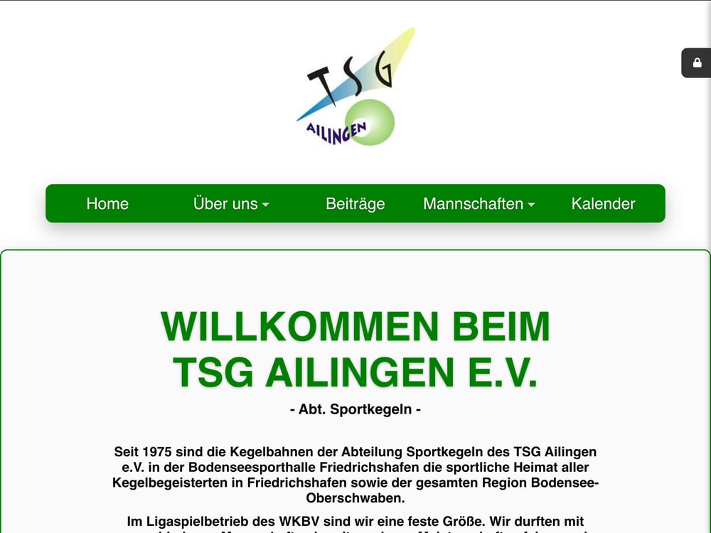 Screenshot der Welcome-Page