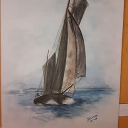 Abendstimmung, Zeese, Aquarell auf Leinwand 40×60 2017 / -verkauft-