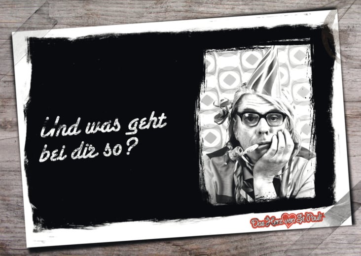 Flyer für abendliche Veranstaltung im Herz von St. Pauli
