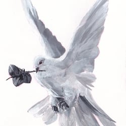 Taube in Acryl (10,5 × 14,8 cm)