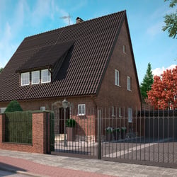 Zaun und Flügeltor | Villa INDERMEER | Meerbusch-Büderich