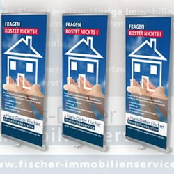 rollup banner für fischer immobilienservice