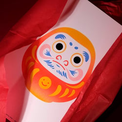 Daruma — Riso Print Illustration