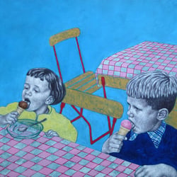 Ludwig und Inge essen Eis, 50 × 40 cm