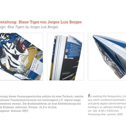 Buchgestaltung (Text und Illustration) zu Jorges Luis Borges-Blaue Tiger