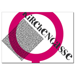 draft of folder for orientation system „kirchengasse“ /vienna