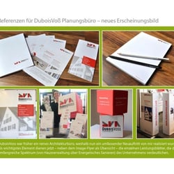 DuboisVoß Planungsgruppe – komplettes Erscheinungsbild mit Messe-Elementen