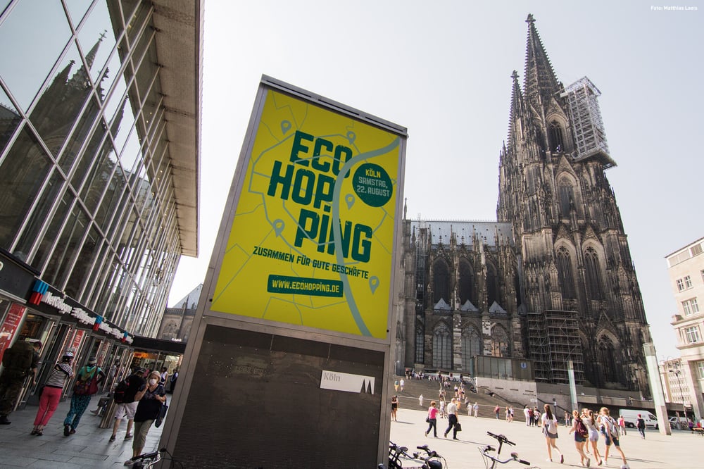EcoHopping Info Screen Kölner Dom